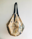 Origami sac bag , reversible fabric shoulder bag , Japanese inspired bag | A beautiful Chinese painting scene