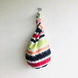 Cute knot Japanese inspired bag , origami reversible fabric bag , wrist bag | Let’s get physical
