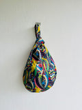 Origami small reversible bag , knot Japanese inspired bag , cute wrist two bags in one | Liberty festival
