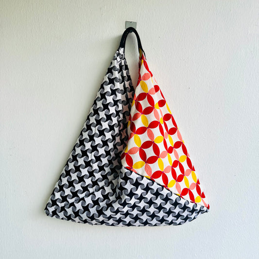 Origami bento bag , tote Japanese inspired bag , tote triangle bag , handmade bento tote | Asymmetric Geometries - Jiakuma