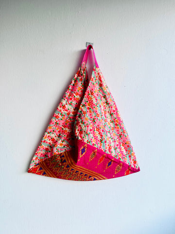 Origami bento bag , tote fabric bag , colorful eco friendly bag , Japanese inspired bag | Hari Raya