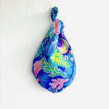 Knot Japanese origami bag, wrist cute origami bag , reversible eco friendly small bag | Save the oceans - Jiakuma