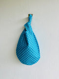 Origami knot bag , colorful fabric eco bag , reversible small Japanese inspired bag , knot bag | Smiley world