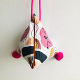 Original small triangle shoulder bag , origami cute pom pom bag | Everywhere you look at there is art - Jiakuma