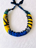 Colorful one of a kind necklace , African fabric cool bold necklace , statement Jewelry | Near the African ocean