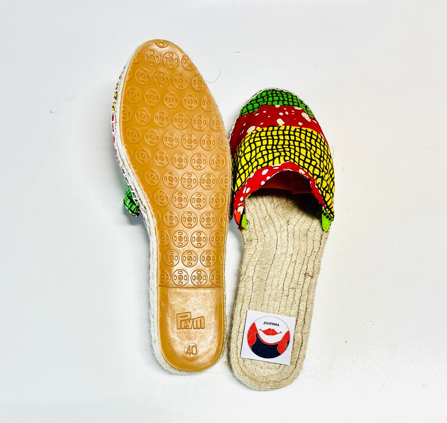 Colorful African fabric espadrilles , handmade jute summer shoes , espardenyes sandals | Bright & happy