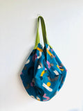Origami sac bag , reversible fabric Japanese inspired bag , shoulder eco bag | Trust yuur journey summer strokes