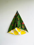 Shoulder bento bag , origami tote Japanese inspired bag , handmade fabric bag , colorful bag | Batik & polka dots