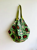 Sac Japanese inspired bag , shoulder fabric reversible bag , colorful African fabric bag | Africa meets Japan