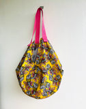 Origami sac bag , reversible fabric colorful bag , shoulder Japanese inspired bag | Looking how the flowers in my garden grow