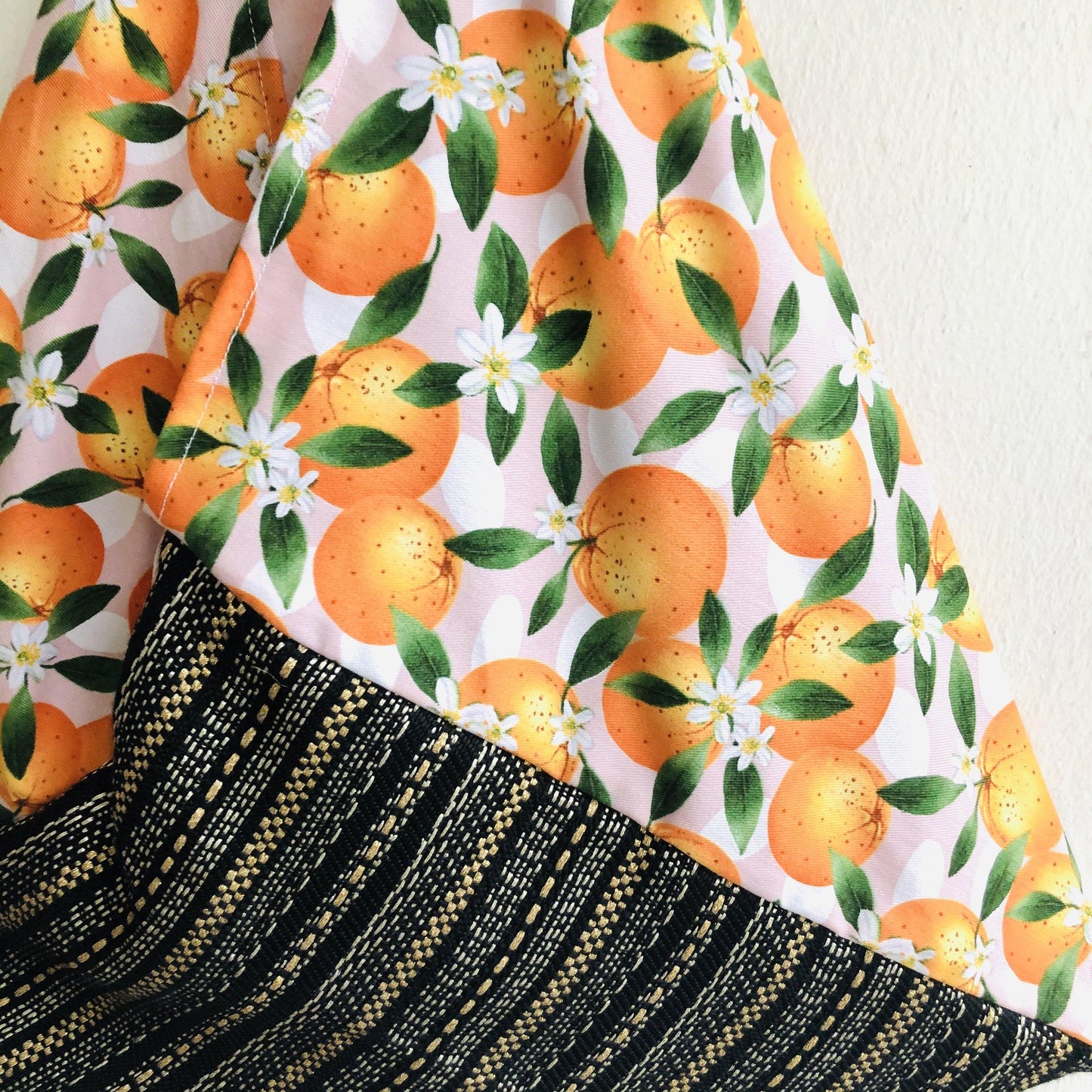 Origami bento bag , triangle tote Japanese inspired bag | Sicilian Oranges & Gold - Jiakuma