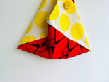 Tote origami bag , bento shoulder bag , Japanese inspired triangle bag | Red & Yellow CNY vibes