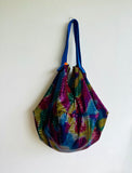 Origami sac bag , Japanese inspired shoulder bag , sequins colorful bag , handmade reversible sac bag | La disco