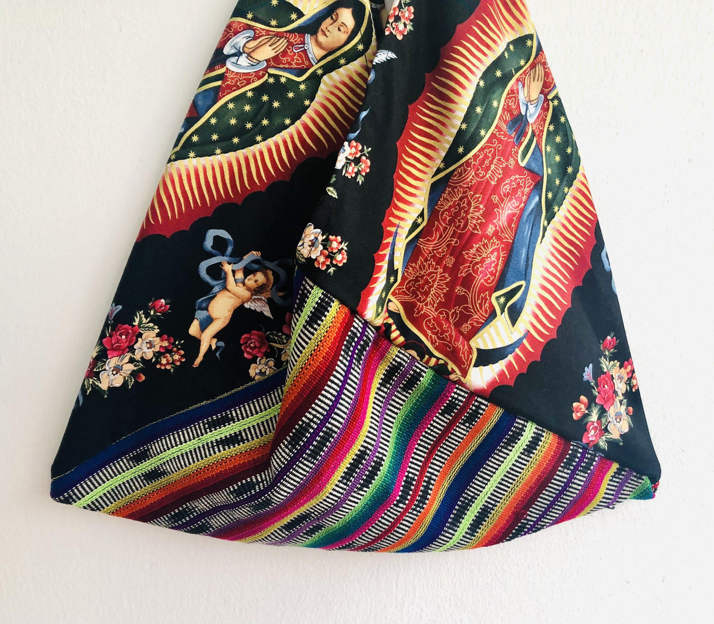 Shoulder origami bag , Mexican inspired colorful tote bag | la llamada - Jiakuma