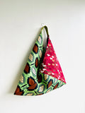 Origami tote bag , shoulder triangle fabric bag , colorful eco friendly tote bag , Japanese bento bag | Kobe & Nairobi