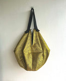 Origami sac bag , reversible beautiful fabric Japanese inspired bag , sac shoulder bag | Líneas de oro