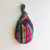 Colorful knot bag , reversible wrist small bag , batik handmade bag ,Japanese inspired small bag | From Yogyakarta to Lima non stop
