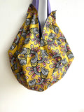 Origami sac shoulder bag , Japanese inspired bag , reversible fabric bag | Fossil magic world in my garden
