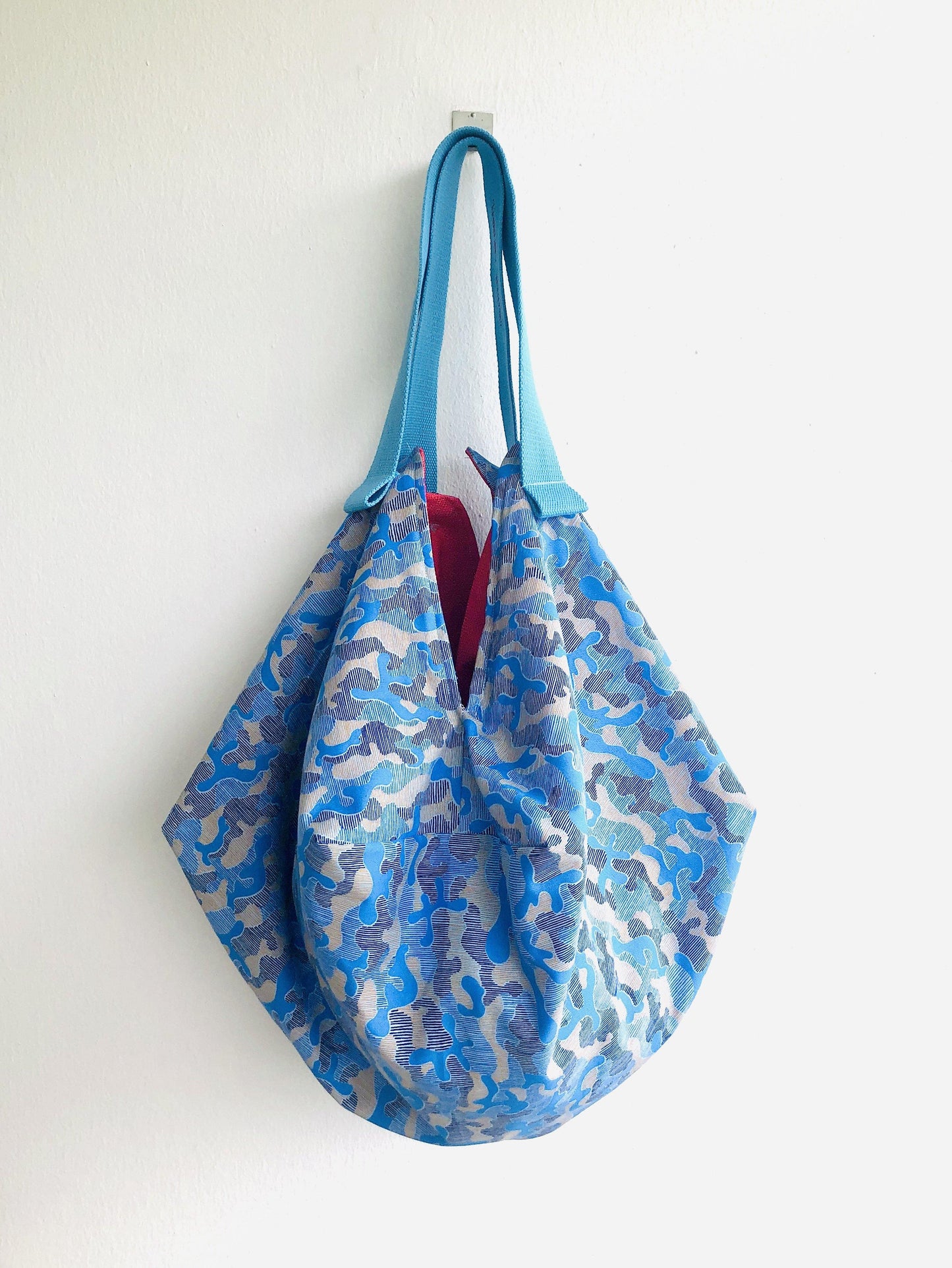 Shoulder sac bag , origami reversible bag , cool shopping most affordable eco bag | Azul Robert Kaufman - Jiakuma