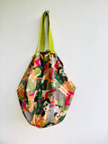Colorful origami sac , reversible shoulder fabric bag , Japanese inspired eco friendly bag | Madeira
