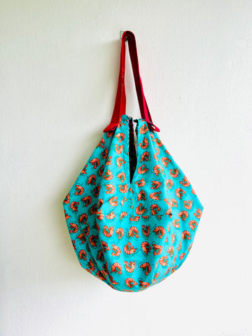 Origami sac bag , reversible fabric colorful bag , Japanese inspired sac bag | La Gamba