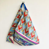 Origami bento bag , triangle tote shoulder bag , ecofriendly bag | Travelling to Acapulco - Jiakuma