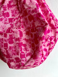 Origami sac bag , shoulder Japanese eco friendly bag , reversible fabric sac | Pink universe