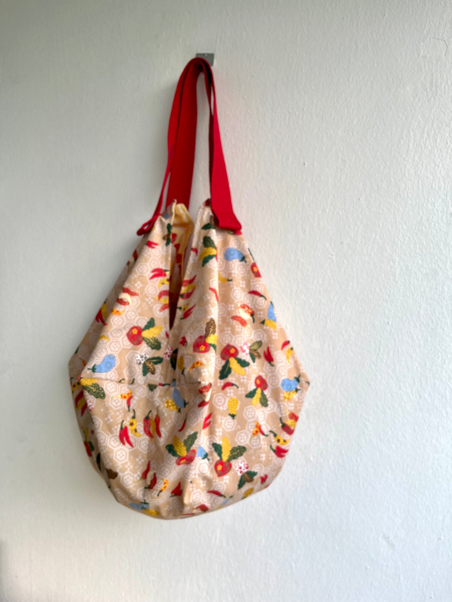 Bolso de origami, bolso de tela reversible para el hombro, bolso de compras ecológico, bolso de inspiración japonesa | Dulces japoneses