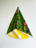 Shoulder bento bag , origami tote Japanese inspired bag , handmade fabric bag , colorful bag | Batik & polka dots