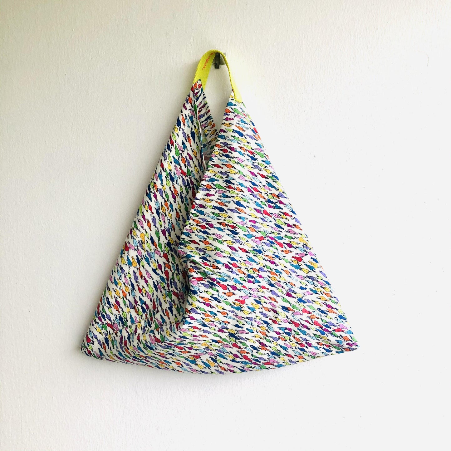 Origami bento bag , triangle colorful tote evo bag | Wild horses - Jiakuma