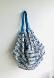 Origami fabric reversible bag , sac shoulder bag , boho eco friendly bag | A blue sky over Lampedusa - Jiakuma