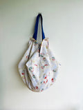 Origami sac bag , colorful reversible bag , shoulder Japanese inspired sac bag , eco friendly shopping bag | Margaritas felices