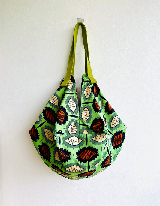 Sac Japanese inspired bag , shoulder fabric reversible bag , colorful African fabric bag | Africa meets Japan - Jiakuma