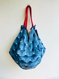 Origami sac bag.  Japanese inspired fabric bag , reversible shoulder bag , eco friendly origami shopping bag | let’s climb mt Fuji