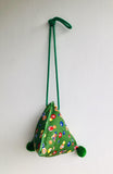Dumpling cross body bag , ooak colorful fun bag , origami pom pom bag | Keep on playing - Jiakuma