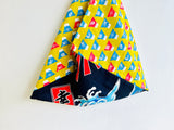 Origami tote bag , bento shoulder bag , Japanese inspired triangle bag | Mount Fuji