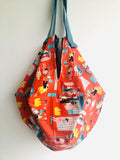 Shoulder sac bag , origami tote bag , reversible eco friendly colorful bag | Lets go out to the hawker - Jiakuma