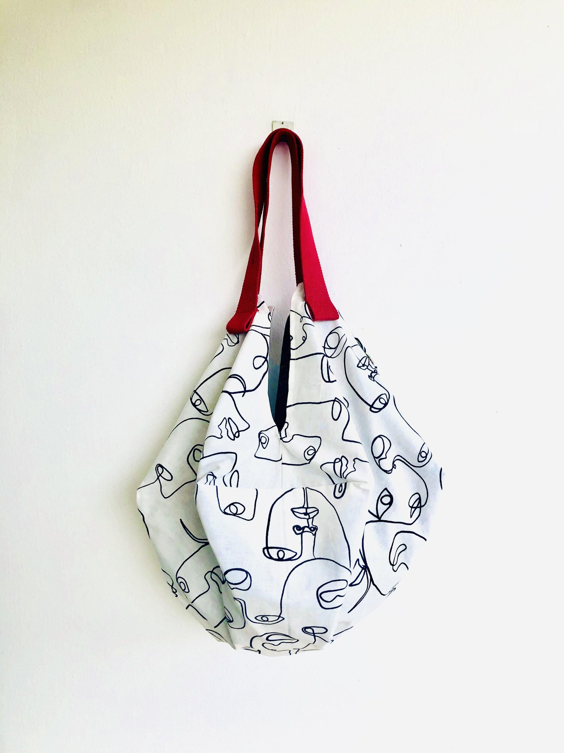 Sac origami pool bag , reversible Bicol fabric shoulder bag | Cubism & art nouveau - Jiakuma