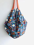 Origami sac bag , handmade fabric reversible bag , eco friendly sac bag | Kampong Glam tiger - Jiakuma