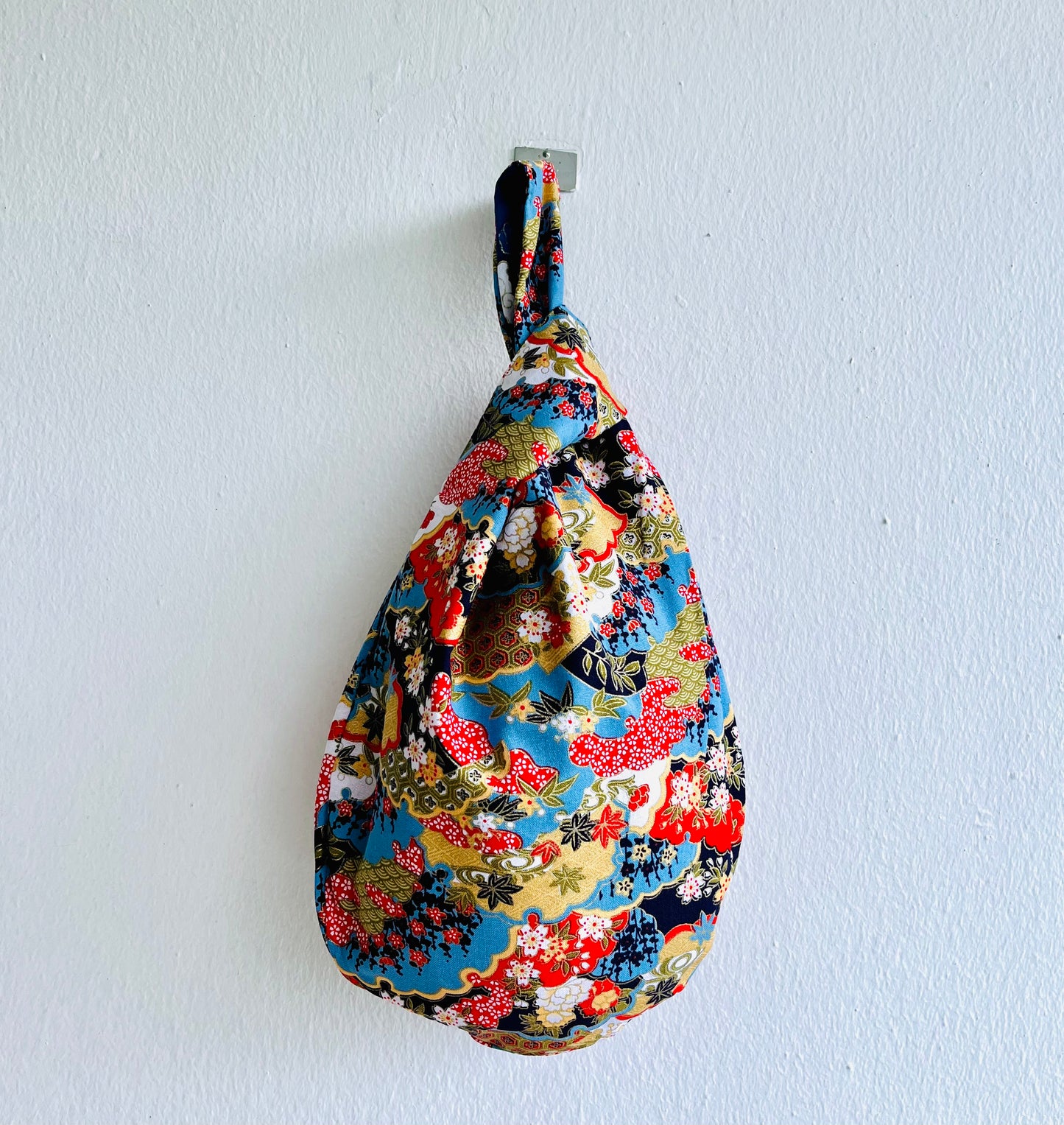 Origami knot bag , cute small wrist bag , reversible Japanese inspired bag | Imperial Japan