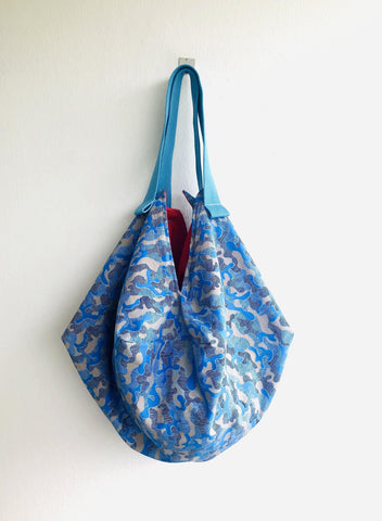Shoulder sac bag , origami reversible bag , cool shopping most affordable eco bag | Azul Robert Kaufman - Jiakuma