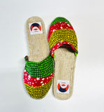 Colorful African fabric espadrilles , handmade jute summer shoes , espardenyes sandals | Bright & happy