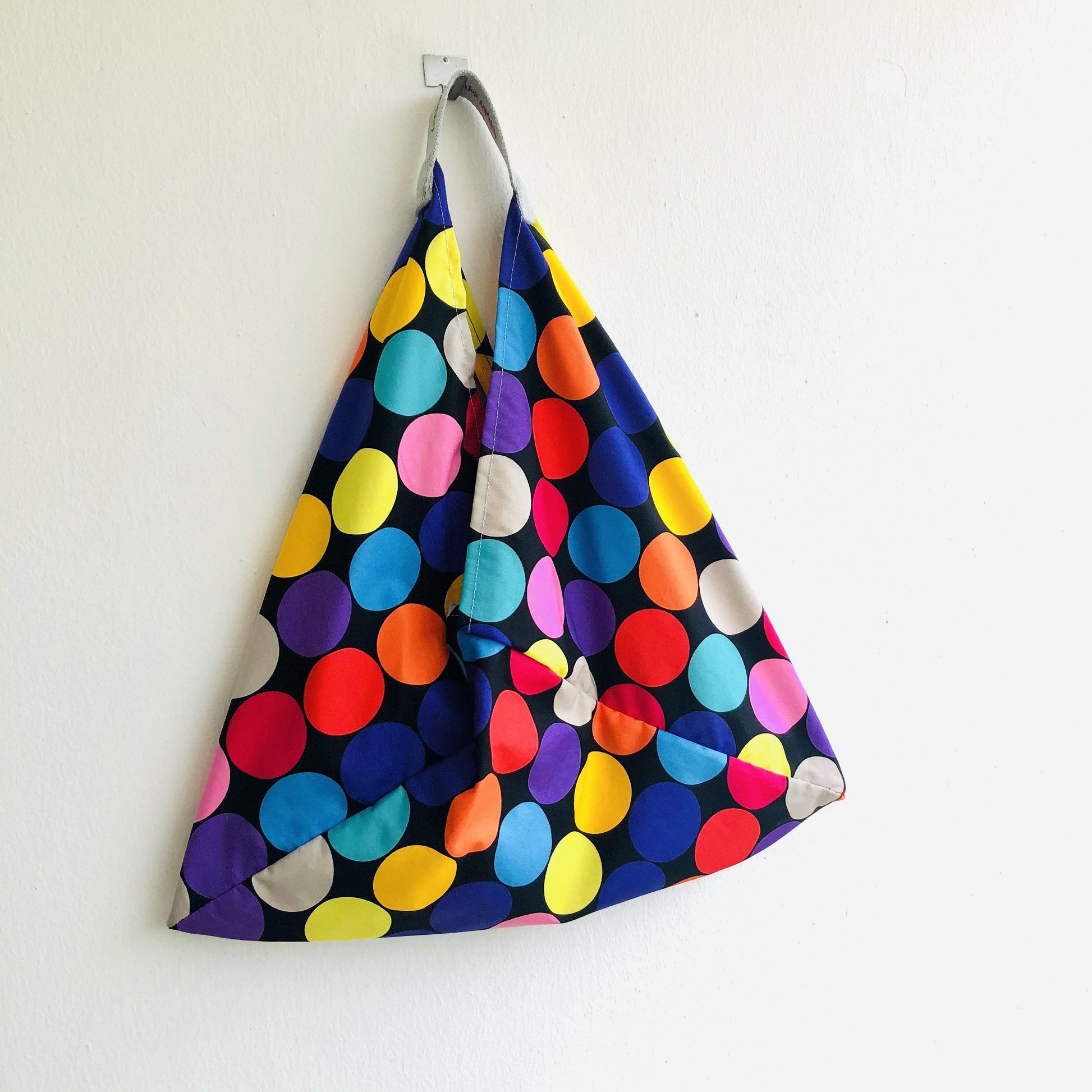 Polka dots bag , handmade shoulder bento bag , origami colorful eco friendly bag | Polka dots colorful universe - Jiakuma