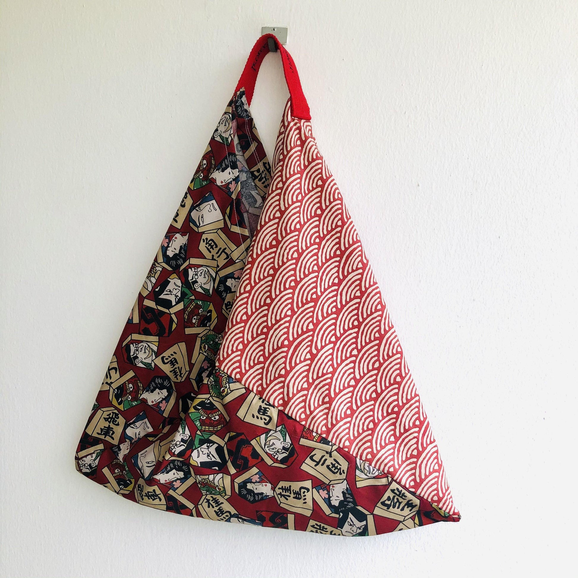 Shoulder origami bag , triangle tote bag , Japanese fabric bag | Kabuki & waves - Jiakuma