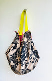 Origami sac bag  , reversible fabric Japanese inspired sac bag , eco shoulder bag | Monkeys love bananas