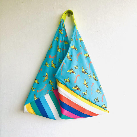 Tote colorful bag , origami summer bento bag , cool triangle handmade bag | Happy banana - Jiakuma