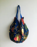 Origami sac bag , batik hand painted fabric bag , African textile eco shopping tote bag | Africa & Batik gold flowers - Jiakuma