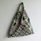 Origami bento bag , ooak handmade tote bag , eco friendly Japanese inspired bag | Hiding in the jungle and having fun - Jiakuma