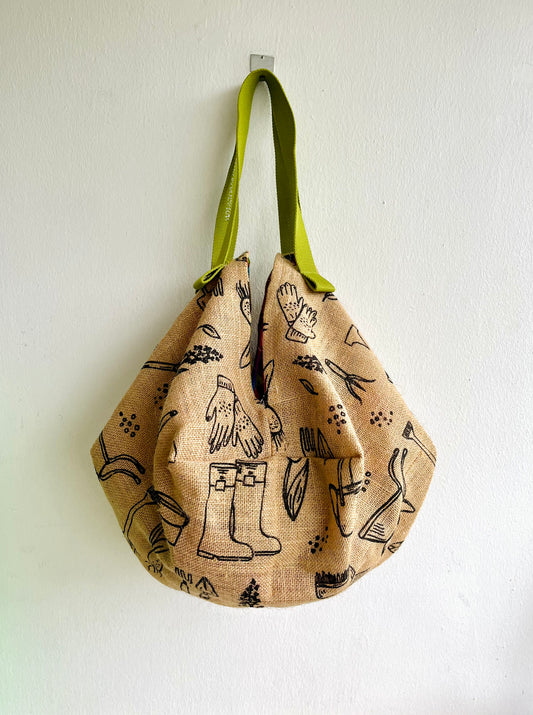 Origami sac bag , reversible eco friendly bag , Japanese inspired sac bag , origami jute colorful fabric bag , farmers market bag | Market’s & hidden masterpiece - Jiakuma