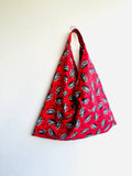 Origami bento bag , shoulder fabric bag , eco friendly Japanese inspired tote | Tea time in Shanghai